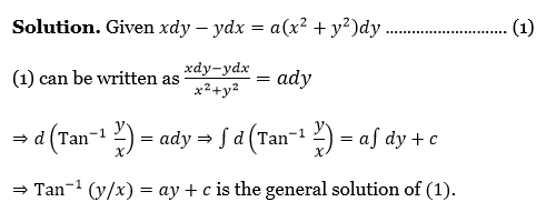 Differential Equations of First Order and First Degree exercise 2(a) example 11