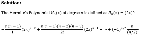 Hermite Polynomials Exercise 3 Question 3