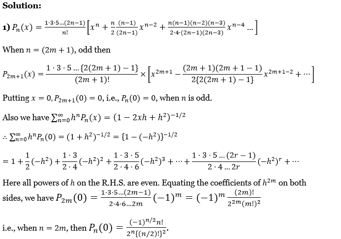 Legendre Polynomials Exercise 4 Question 10