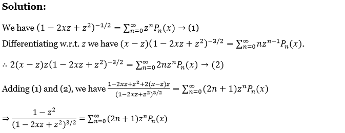 Legendre Polynomials Exercise 4 Question 12