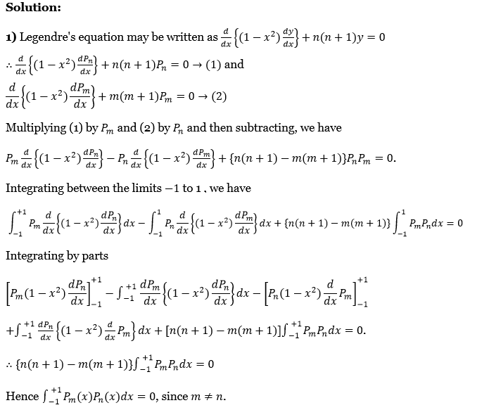 Legendre Polynomials Exercise 4 Question 15.1