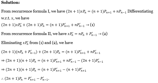Legendre Polynomials Exercise 4 Question 18