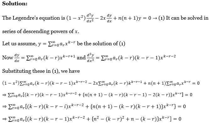 Legendre Polynomials Exercise 4 Question 2.1