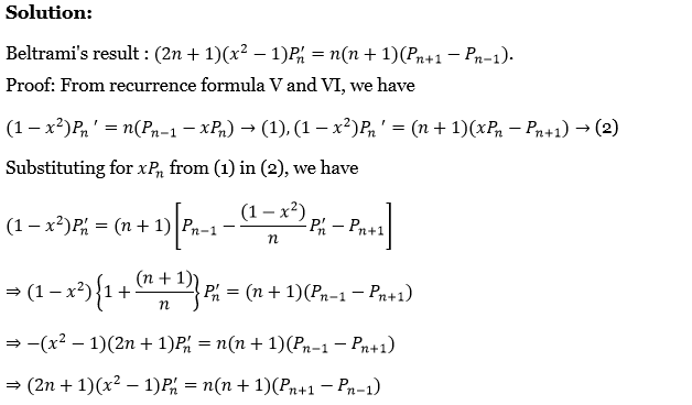Legendre Polynomials Exercise 4 Question 22