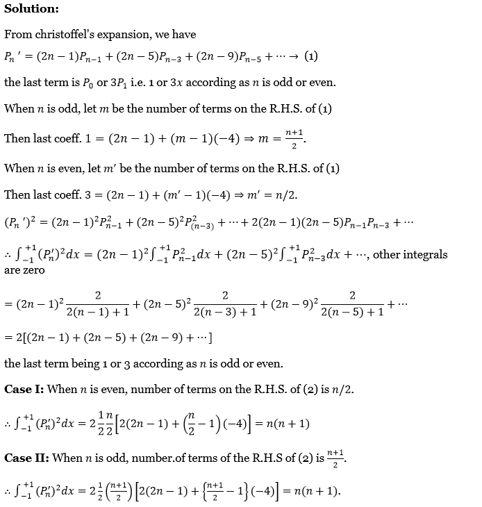 Legendre Polynomials Exercise 4 Question 46