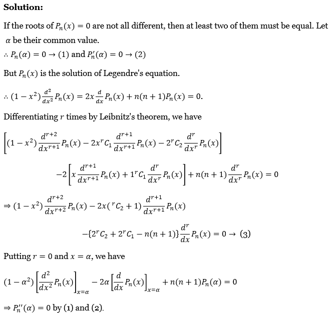 Legendre Polynomials Exercise 4 Question 49.1