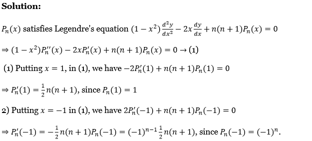 Legendre Polynomials Exercise 4 Question 50