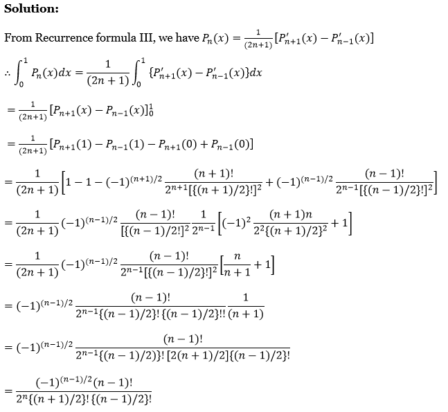 Legendre Polynomials Exercise 4 Question 51