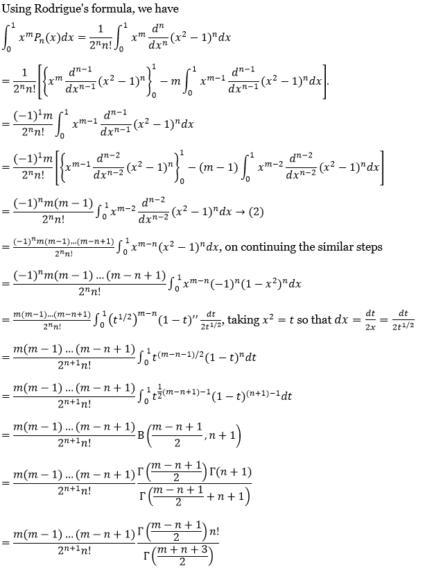 Legendre Polynomials Exercise 4 Question 52