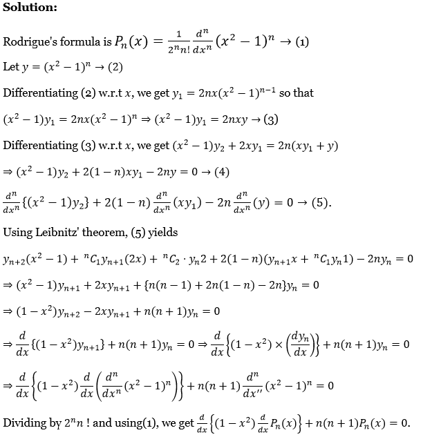 Legendre Polynomials Exercise 4 Question 53