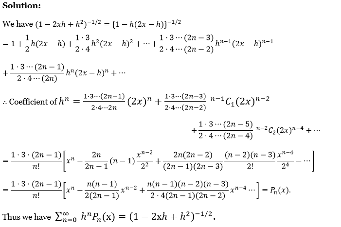 Legendre Polynomials Exercise 4 Question 8