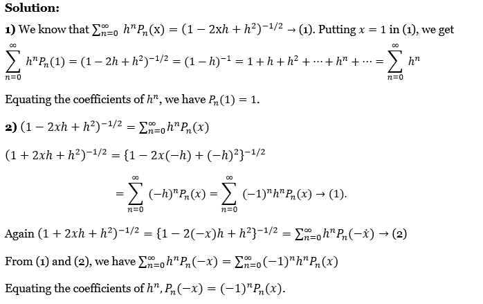 Legendre Polynomials Exercise 4 Question 9
