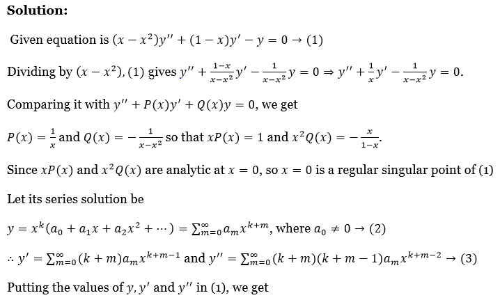 Power Series and Power Series Solutions of Ordinary Differential Equations Exercise 2 Question 37.1