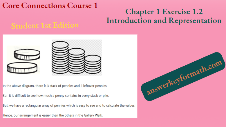 Core Connections Course 1 Student 1st Edition Chapter 1 Exercise 1.2 Introduction and Representation