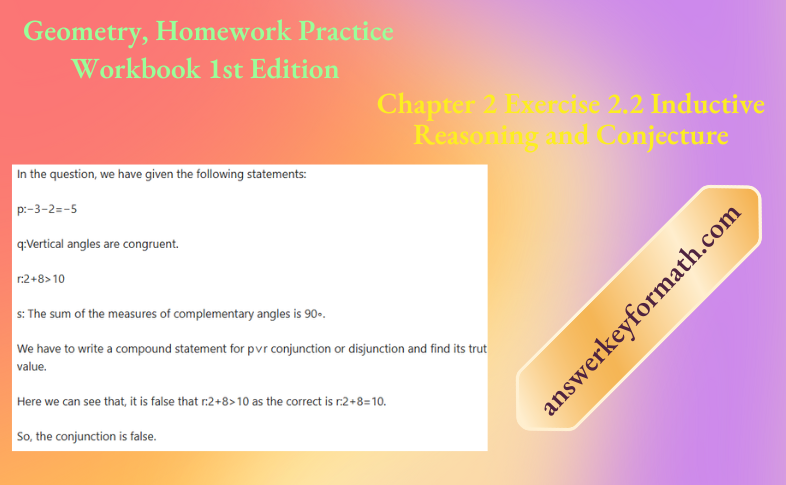 Geometry, Homework Practice Workbook 1st Edition Chapter 2 Exercise 2.2 Points Lines and Planes