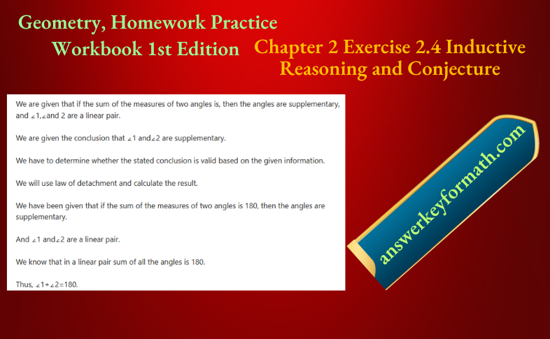 Geometry, Homework Practice Workbook 1st Edition Chapter 2 Exercise 2.4 Points Lines and Planes