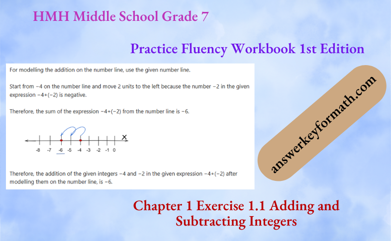 HMH Middle School Grade 7 Practice Fluency Workbook 1st Edition Chapter 1 Exercise 1.1 Adding and Subtracting Integers