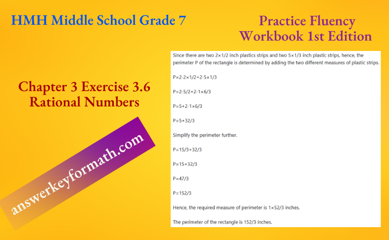 HMH Middle School Grade 7 Practice Fluency Workbook 1st Edition Chapter 3 Exercise 3.6 Rational Numbers