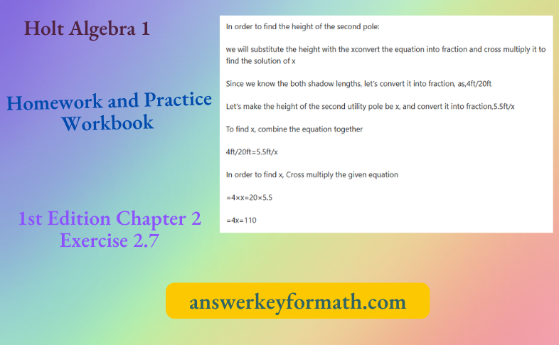 Holt Algebra 1 Homework and Practice Workbook 1st Edition Chapter 2 Exercise 2.7