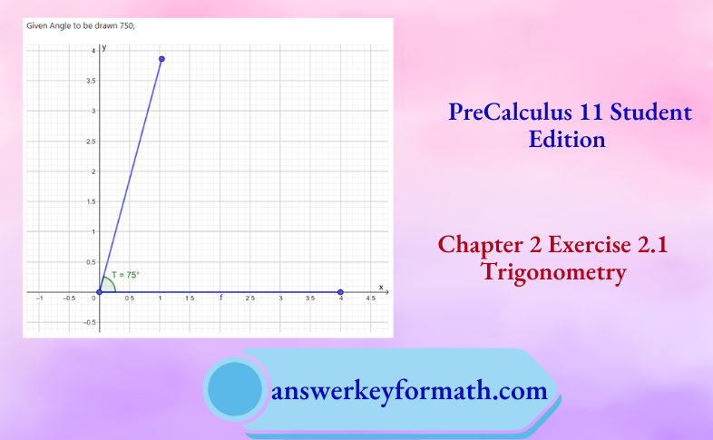 McGraw Hill PreCalculus 11 Student Edition Chapter 2 Exercise 2.1 Trignometry