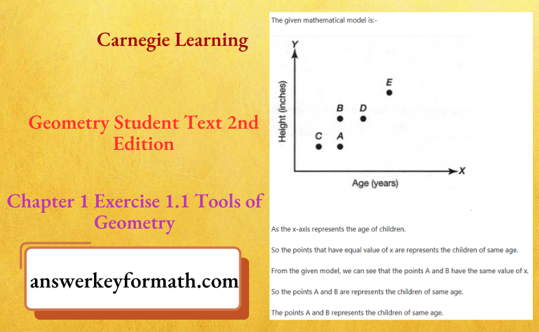 Carnegie Learning Geometry Student Text 2nd Edition Chapter 1 Exercise 1.1 Tools of Geometry