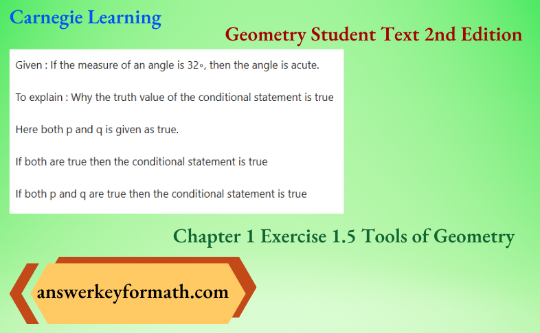 Carnegie Learning Geometry Student Text 2nd Edition Chapter 1 Exercise 1.5 Tools of Geometry