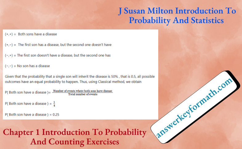 J.Susan Milton Introduction To Probability and Statistics Chapter 1 Introduction To Probability And Counting Exercises