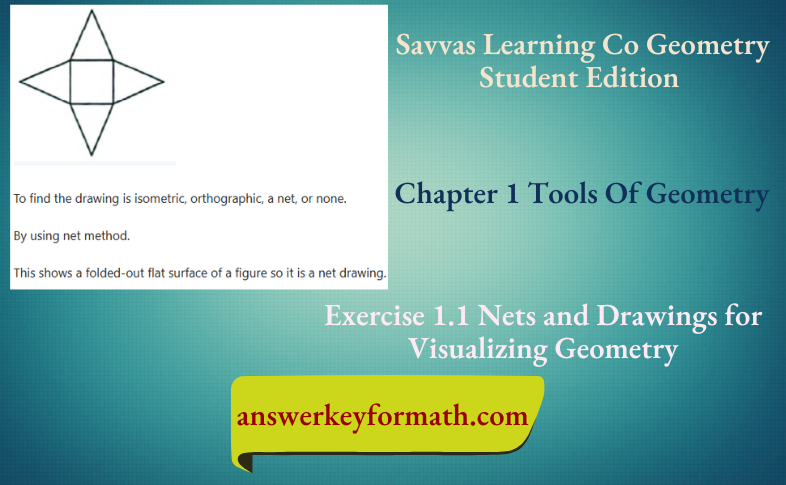 Savvas Learning Co Geometry Student Edition Chapter 1 Tools of Geometry Exercise 1.1 Nets and Drawings for Visualizing Geometry