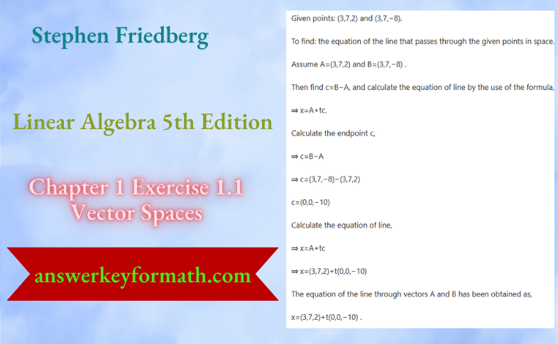 Stephen Friedberg Linear Algebra 5th Edition Chapter 1 Exercise 1.1 Vector Spaces