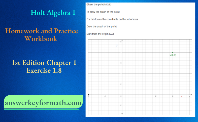 Holt Algebra 1 Homework and Practice Workbook 1st Edition Chapter 1 Exercise 1.8